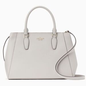 Kate Spade Refined Grain Leather Kristi Satchel Warm Cement Like New